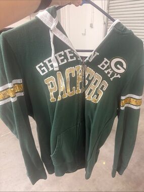 Majestic Green & Gold Packers Zip-Up Hoodie